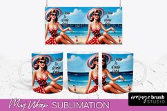 Pin Up Girl Mug Wrap - Sarcastic Quote Beach Mug Sublimation Product Image 1