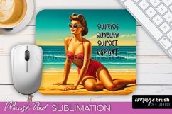 Sarcastic Pin-up Girl Mouse Pad PNG - Beach Sublimation Product Image 1