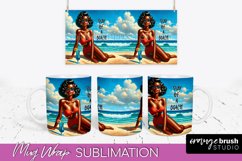 Pin Up Girl Mug Wrap - Sarcastic Quote Beach Mug Sublimation Product Image 1