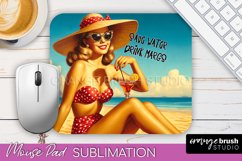 Sarcastic Pin-up Girl Mouse Pad PNG - Beach Sublimation Product Image 1