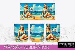 Pin Up Girl Mug Wrap - Sarcastic Quote Beach Mug Sublimation Product Image 1