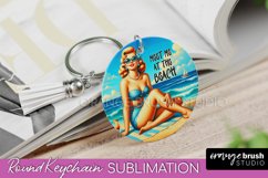 Pin Up Girl Keychain - Sarcastic Beach Keychain Sublimation Product Image 1