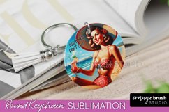 Pin Up Girl Keychain - Sarcastic Beach Keychain Sublimation Product Image 1