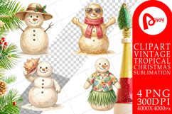 Vintage Beach Sand Snowman Sublimation Product Image 1