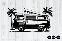 Vintage Beach Van SVG, Vintage Surf Van SVG, Van Silhouette Product Image 1