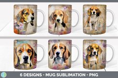 Bundle of six Decoupage Beagles Mug Wrap designs.