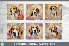 Bundle of six Decoupage Beagles Paper Backgrounds designs.