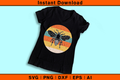 Retro Bee SVG | Vintage Circle Stripes Cut File Product Image 3