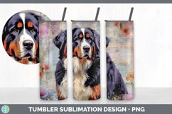 GorgeousDecoupage Bermese Mountain Dogs Tumbler design.