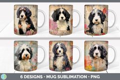 Bundle of six Decoupage Bernedoodles Mug Wrap designs.