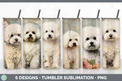 Bundle of six Decoupage Bichon Frises Tumbler designs.