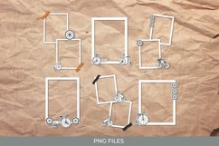 Vintage Bike Article in Newspaper Seamless Pattern Frame Set Product Image 1
