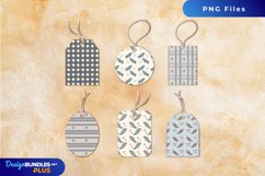 Vintage Bird Feather Seamless Pattern Shaped Tag Product Image 1