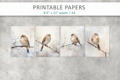 Vintage Winter Bird Junk Journal Papers Product Image 2