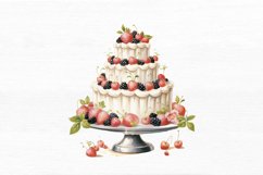 Vintage Birthday Cake Watercolor Sublimation clipart Product Image 4
