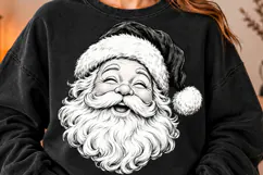 Vintage Black and White Santa Claus PNG Product Image 1