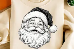Vintage Black and White Santa Claus PNG Product Image 2
