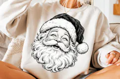 Vintage Black and White Santa Claus PNG Product Image 3