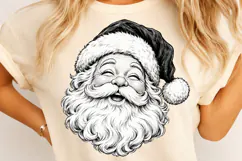 Vintage Black and White Santa Claus PNG Product Image 4