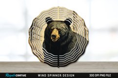 Vintage Black Bear Wind Spinner Sublimation PNG Design Product Image 1