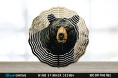 Vintage Black Bear Wind Spinner Sublimation PNG Design Product Image 1