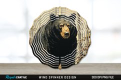 Vintage Black Bear Wind Spinner Sublimation PNG Design Product Image 1