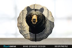 Vintage Black Bear Wind Spinner Sublimation PNG Design Product Image 1