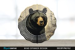Vintage Black Bear Wind Spinner Sublimation PNG Design Product Image 1