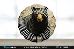 Vintage Black Bear Wind Spinner Sublimation PNG Design Product Image 1