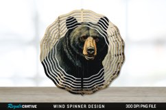 Vintage Black Bear Wind Spinner Sublimation PNG Design Product Image 1