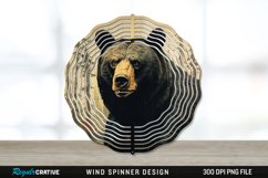 Vintage Black Bear Wind Spinner Sublimation PNG Design Product Image 1
