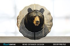 Vintage Black Bear Wind Spinner Sublimation PNG Design Product Image 1