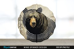 Vintage Black Bear Wind Spinner Sublimation PNG Design Product Image 1
