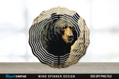 Vintage Black Bear Wind Spinner Sublimation PNG Design Product Image 1