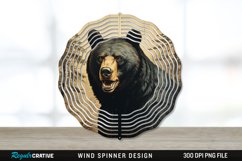 Vintage Black Bear Wind Spinner Sublimation PNG Design Product Image 1