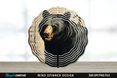 Vintage Black Bear Wind Spinner Sublimation PNG Design Product Image 1