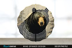 Vintage Black Bear Wind Spinner Sublimation PNG Design Product Image 1