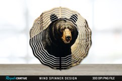 Vintage Black Bear Wind Spinner Sublimation PNG Design Product Image 1