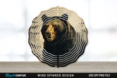 Vintage Black Bear Wind Spinner Sublimation PNG Design Product Image 1
