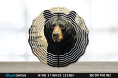 Vintage Black Bear Wind Spinner Sublimation PNG Design Product Image 1