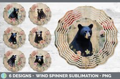 Bundle of six Decoupage Black Bears Wind Spinner designs.