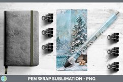 GorgeousVintage Blue Christmas Pen Wrap design.