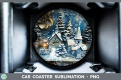 GorgeousVintage Blue Christmas Car Coaster design.