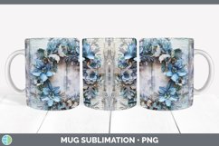 GorgeousVintage Blue Christmas Mug Wrap design.