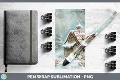 GorgeousVintage Blue Christmas Pen Wrap design.