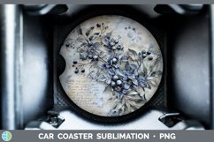 GorgeousVintage Blue Christmas Car Coaster design.