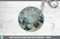GorgeousVintage Blue Christmas Keychain design.