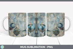 GorgeousVintage Blue Christmas Mug Wrap design.