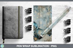 GorgeousVintage Blue Christmas Pen Wrap design.