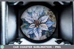 GorgeousVintage Blue Christmas Car Coaster design.